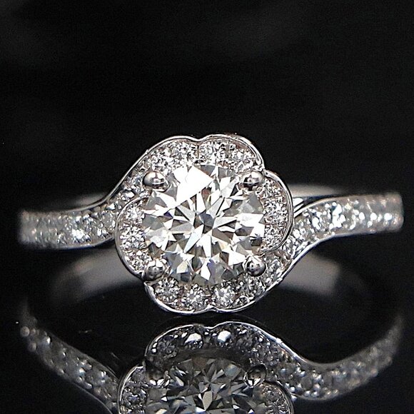 Hearts on Fire Jewelry - 16867 Hearts On Fire 18K White Gold 0.79ct VS2 Round Diamond Engagement Ring